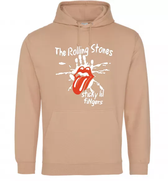 Мужская толстовка (худи) The Rolling Stones sticky fingers Песочный фото