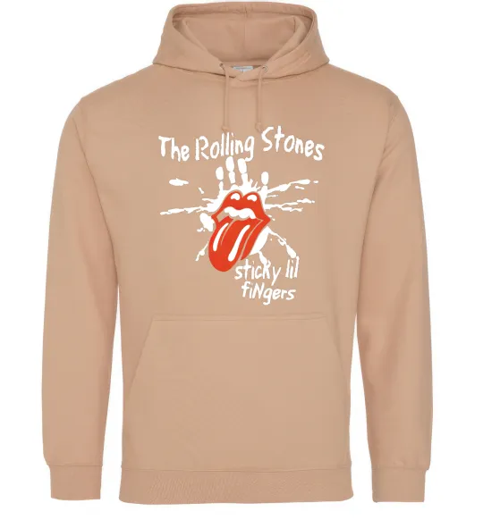 Женская толстовка (худи) The Rolling Stones sticky fingers Песочный фото