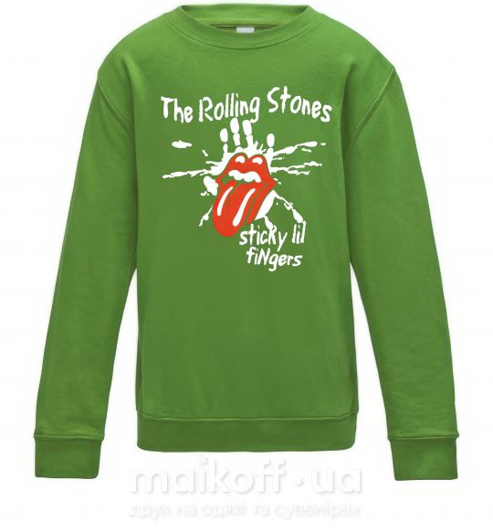 Детский Свитшот The Rolling Stones sticky fingers Лаймовый фото