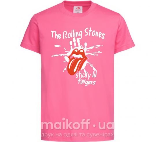 Детская футболка The Rolling Stones sticky fingers Ярко-розовый фото
