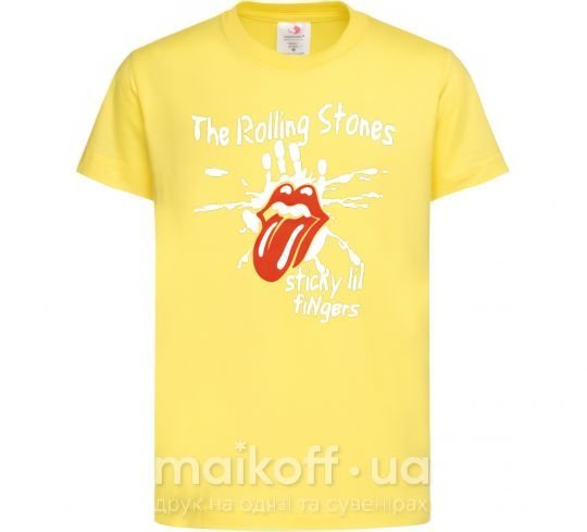 Детская футболка The Rolling Stones sticky fingers Лимонный фото