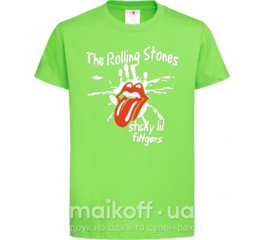 Дитяча футболка The Rolling Stones sticky fingers Лаймовий фото