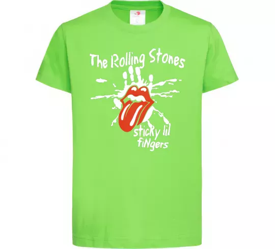 Дитяча футболка The Rolling Stones sticky fingers Лаймовий фото