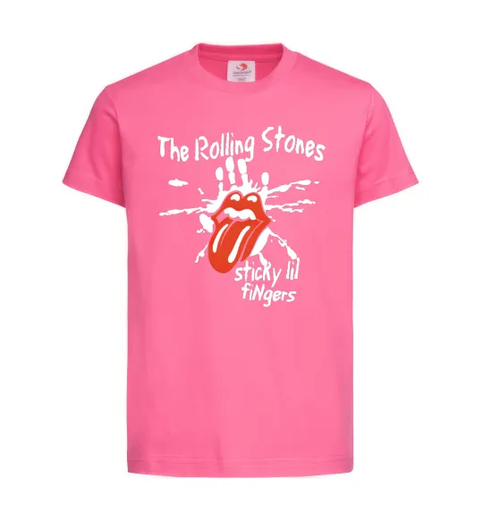 Детская футболка The Rolling Stones sticky fingers Ярко-розовый фото