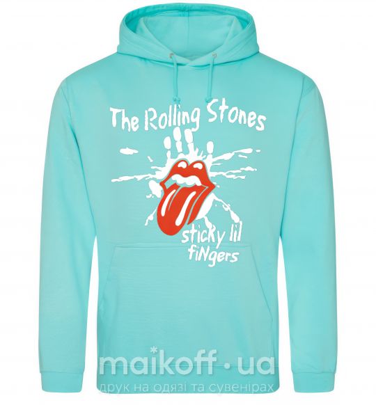 Мужская толстовка (худи) The Rolling Stones sticky fingers Мятный фото