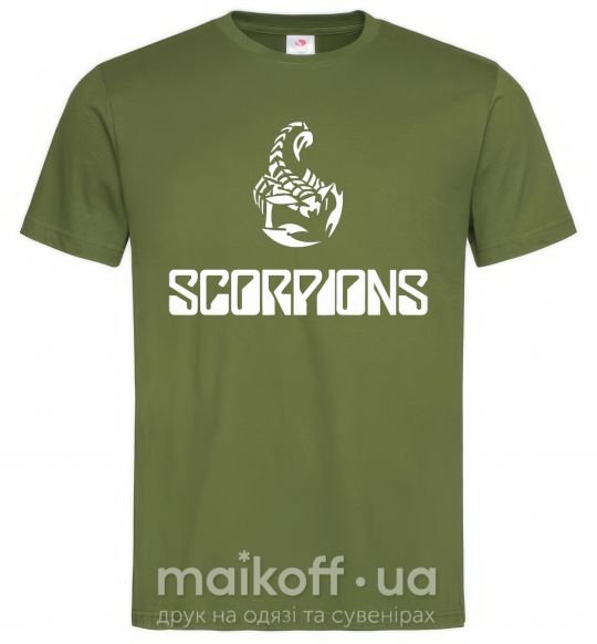 Чоловіча футболка Scorpions logo Оливковий фото