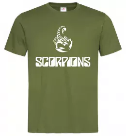 Мужская футболка Scorpions logo Оливковый фото