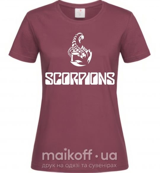 Жіноча футболка Scorpions logo Бордовий фото