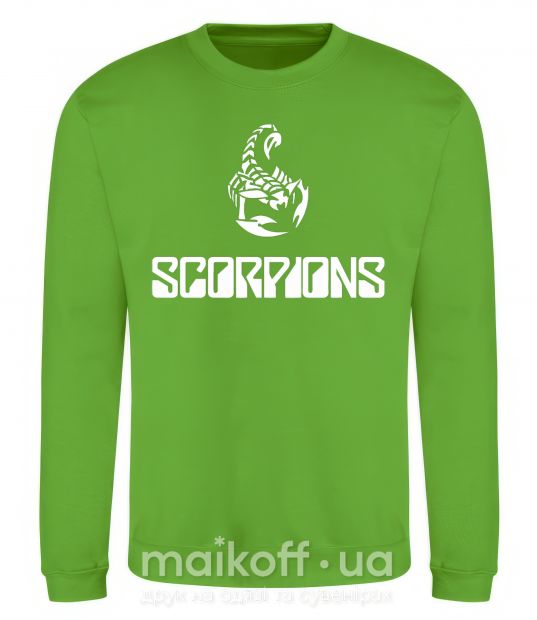 Світшот Scorpions logo Лаймовий фото