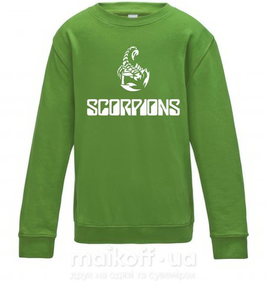 Детский Свитшот Scorpions logo Лаймовый фото