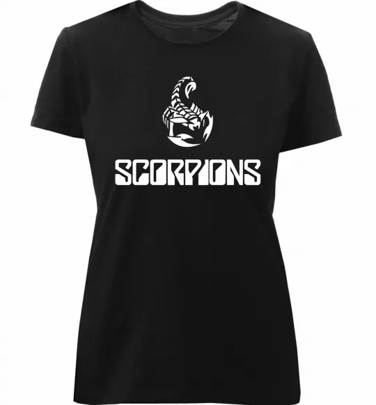 Жіноча преміум футболка Scorpions logo Чорний фото