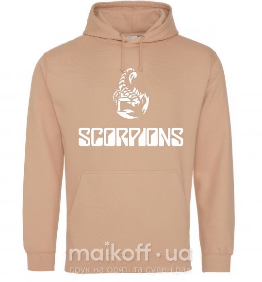 Чоловіча толстовка (худі) Scorpions logo Пісочний фото