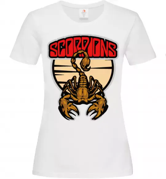 Жіноча футболка Scorpions gold Білий фото