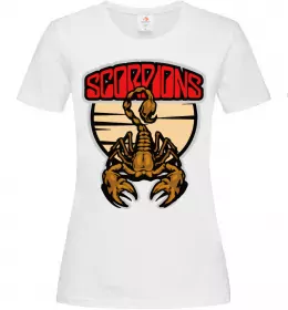 Женская футболка Scorpions gold Белый фото