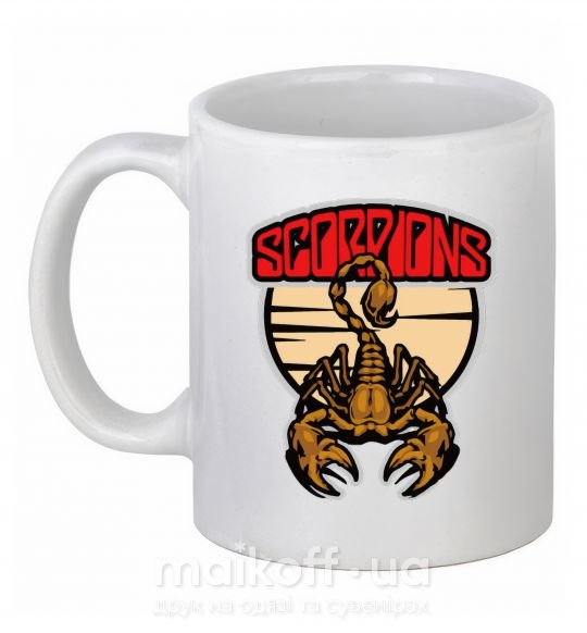 Чашка керамическая Scorpions gold Белый фото