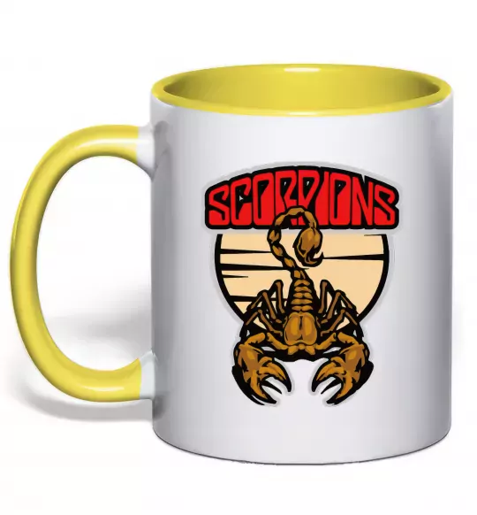 Чашка с цветной ручкой Scorpions gold Солнечно желтый фото