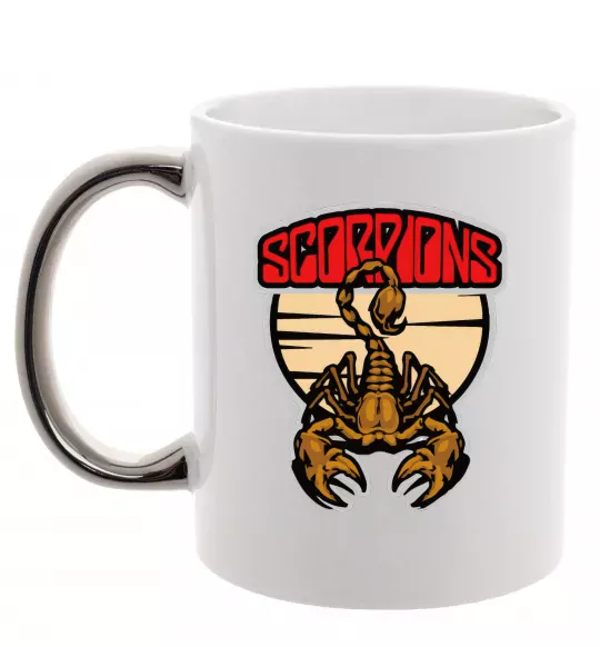 Чашка с цветной ручкой Scorpions gold Серебро фото