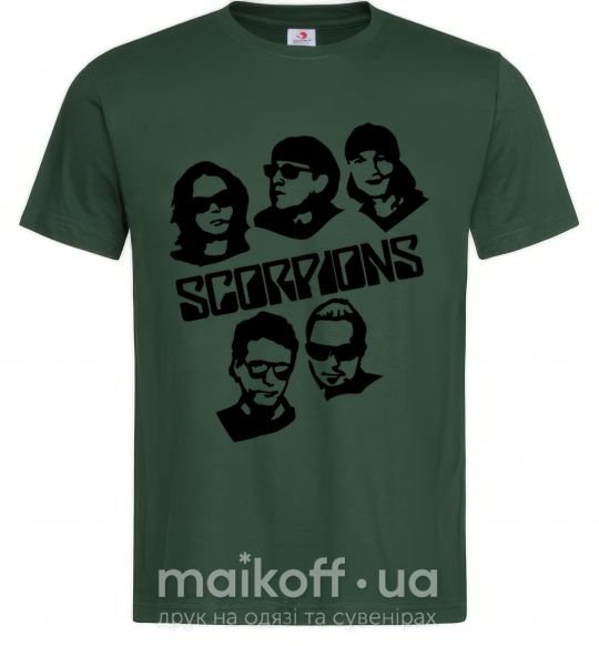 Мужская футболка Scorpions faces Темно-зеленый фото
