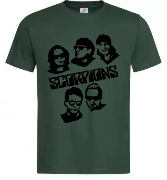 Мужская футболка Scorpions faces Темно-зеленый фото