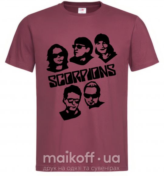 Мужская футболка Scorpions faces Бордовый фото