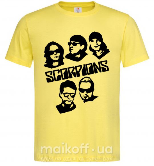 Мужская футболка Scorpions faces Лимонный фото