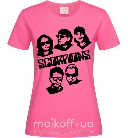 Жіноча футболка Scorpions faces Яскраво-рожевий фото
