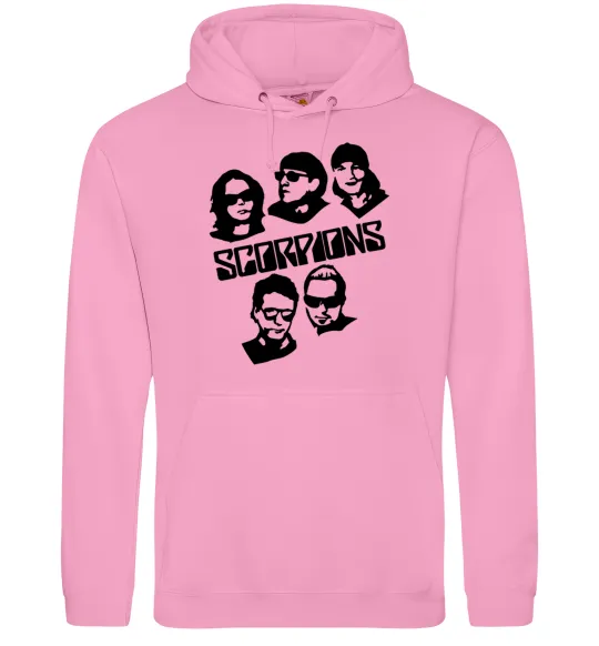 Мужская толстовка (худи) Scorpions faces Розовый фото