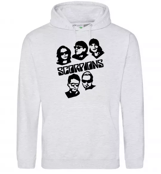 Чоловіча толстовка (худі) Scorpions faces Сірий меланж фото