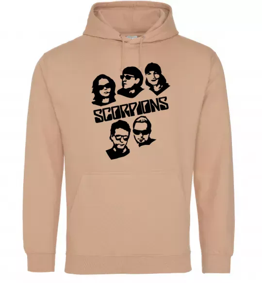 Женская толстовка (худи) Scorpions faces Песочный фото