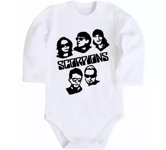 Дитячий бодік Scorpions faces Білий фото