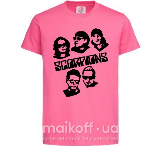 Дитяча футболка Scorpions faces Яскраво-рожевий фото