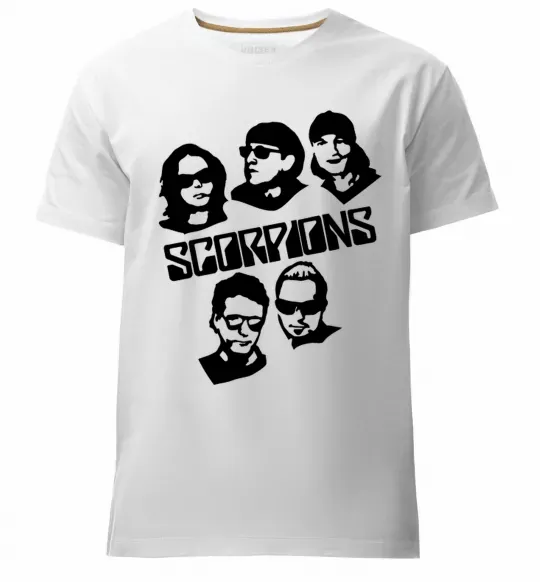 Мужская премиум футболка Scorpions faces Белый фото