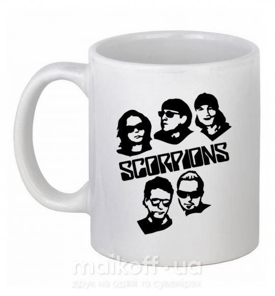 Чашка керамическая Scorpions faces Белый фото