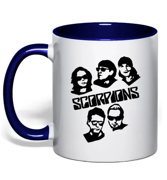 Чашка с цветной ручкой Scorpions faces Глубокий темно-синий фото