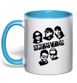 Чашка с цветной ручкой Scorpions faces