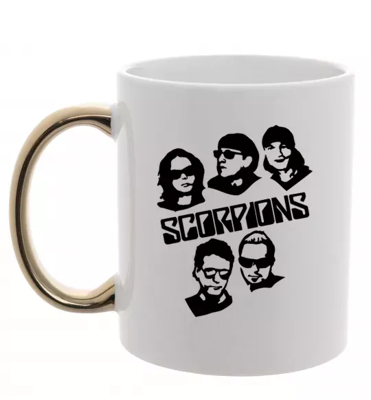 Чашка с цветной ручкой Scorpions faces Золото фото