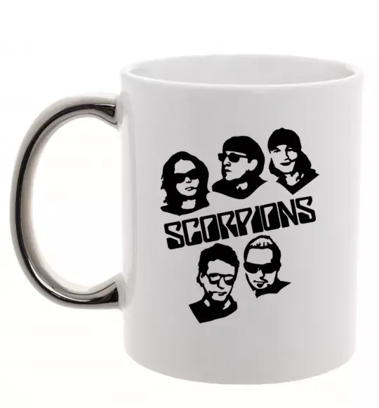 Чашка с цветной ручкой Scorpions faces Серебро фото