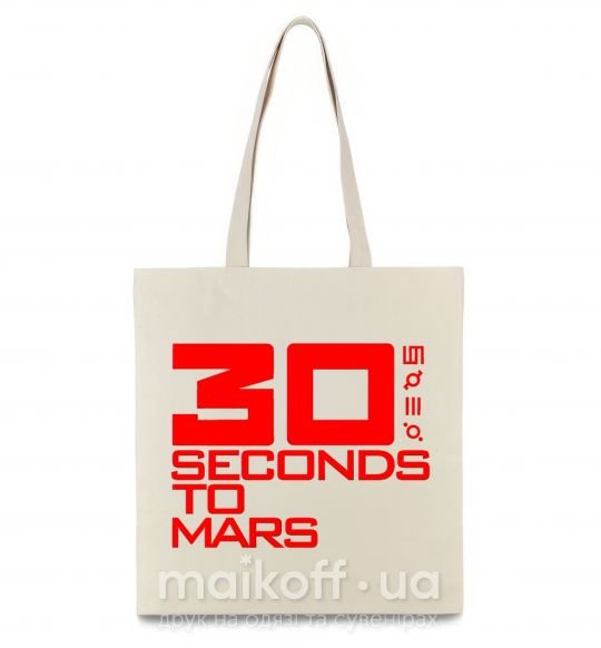 Эко-сумка 30 seconds to mars logo Бежевый фото