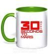 Чашка з кольоровою ручкою 30 seconds to mars logo Зелений фото