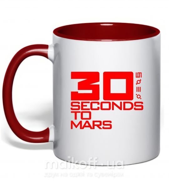 Чашка з кольоровою ручкою 30 seconds to mars logo Червоний фото