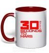 Чашка з кольоровою ручкою 30 seconds to mars logo Червоний фото