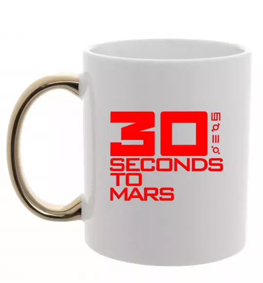 Чашка з кольоровою ручкою 30 seconds to mars logo Золото фото
