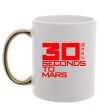 Чашка з кольоровою ручкою 30 seconds to mars logo Золото фото