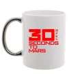 Чашка з кольоровою ручкою 30 seconds to mars logo Срібло фото