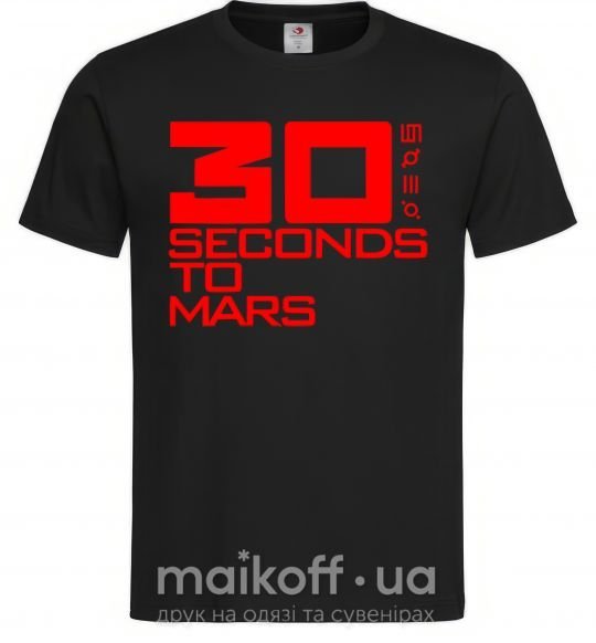 Чоловіча футболка 30 seconds to mars logo Чорний фото