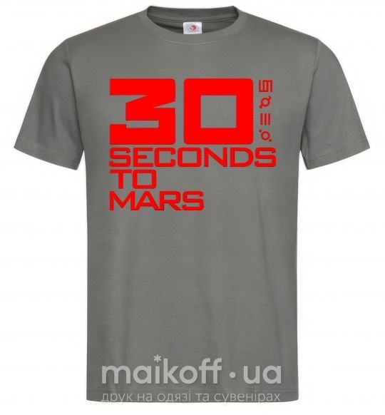 Мужская футболка 30 seconds to mars logo Графит фото