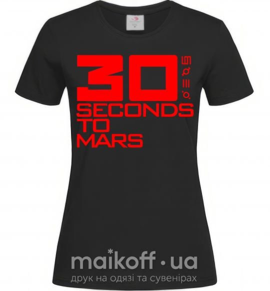 Жіноча футболка 30 seconds to mars logo Чорний фото