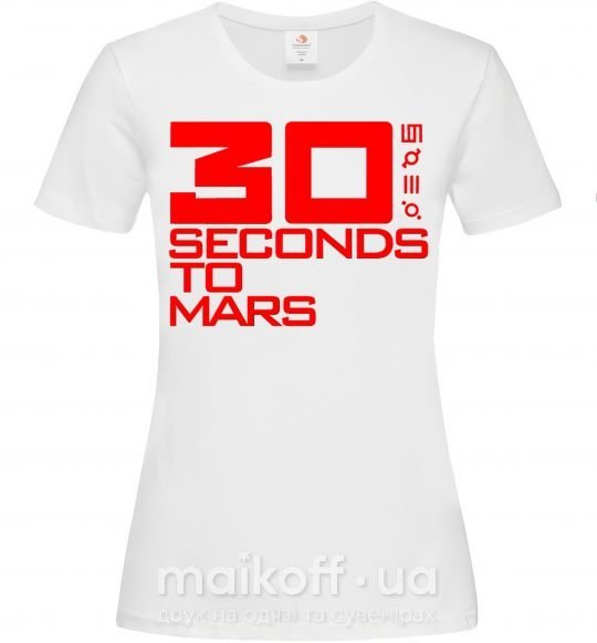 Женская футболка 30 seconds to mars logo Белый фото
