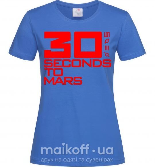 Женская футболка 30 seconds to mars logo Ярко-синий фото