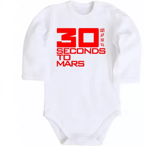 Детский боди 30 seconds to mars logo Белый фото